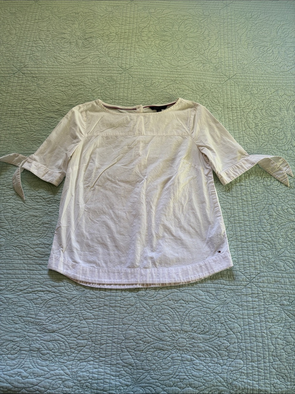 Tommy Hilfiger Cotton Tie-Sleeve Blouse